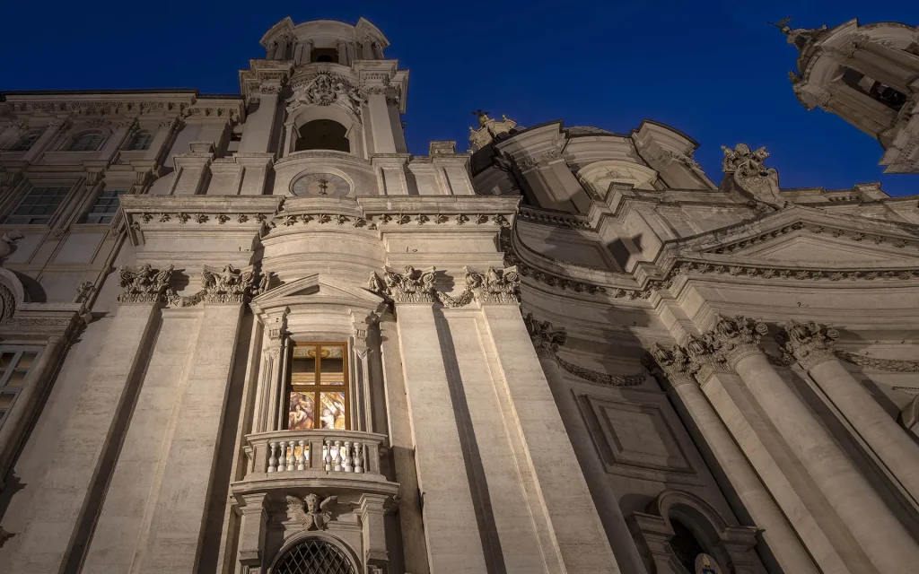 The Light Shines from an Ornate Room in Rome