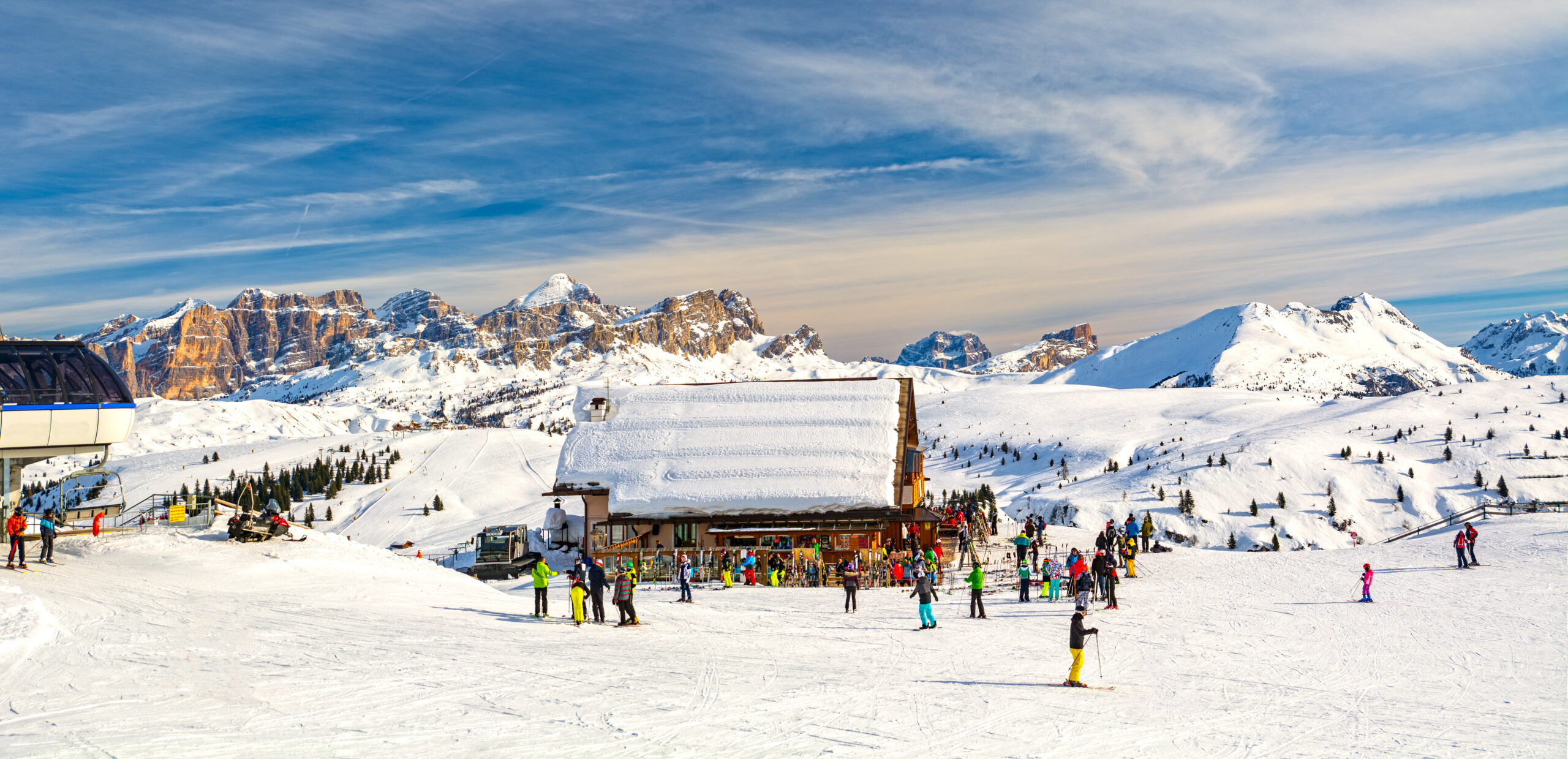 Dolomites landscape panorama in winter, Italy